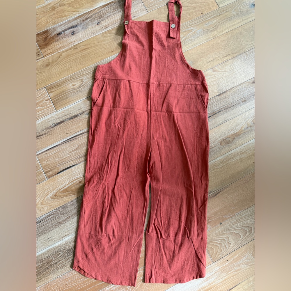 Women's Rust Jumpsuit/Wide Leg Overalls